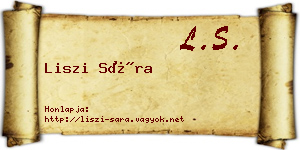 Liszi Sára névjegykártya