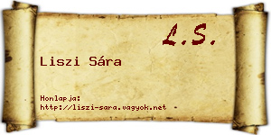 Liszi Sára névjegykártya